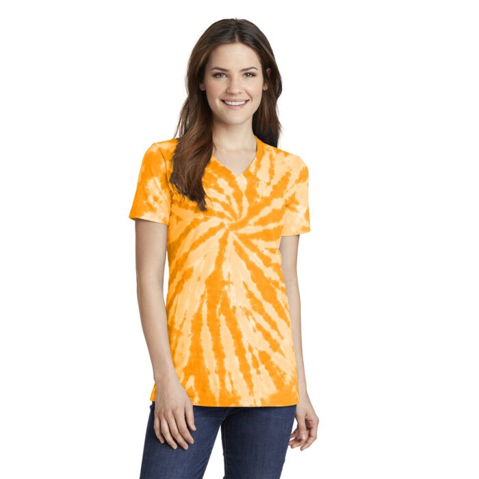 Port & Company Ladies Tie Dye V Neck Tee LPC147V Ladies Tie Dye V Neck Tee Thumbnail