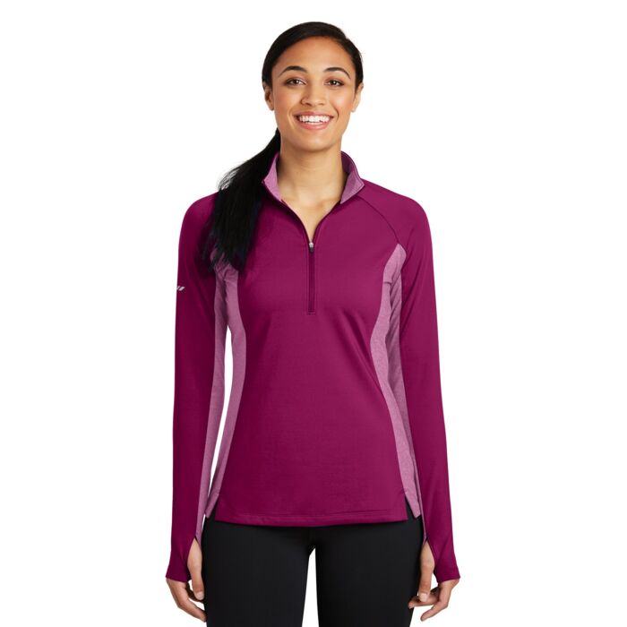 Ladies Sport Wick ® Stretch Contrast 1/2 Zip Pullover Thumbnail