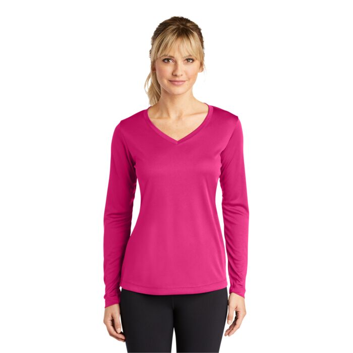 Ladies Long Sleeve PosiCharge ® Competitor™ V Neck Tee Thumbnail