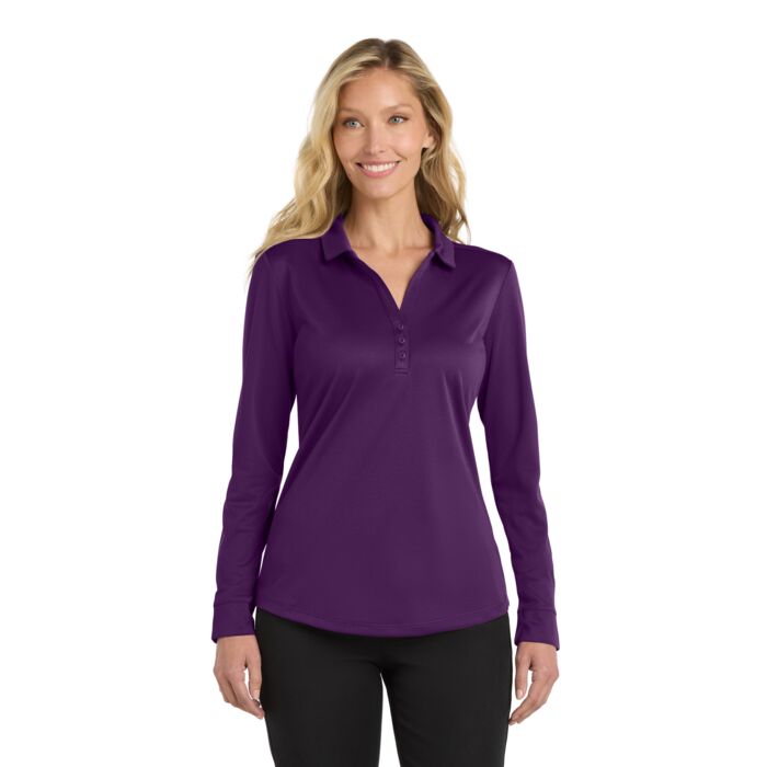 ® Ladies Silk Touch ™ Performance Long Sleeve Polo Thumbnail