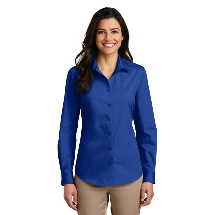 Port Authority Ladies Long Sleeve Carefree Poplin Shirt LW100 Ladies Long Sleeve Carefree Poplin Shirt Thumbnail